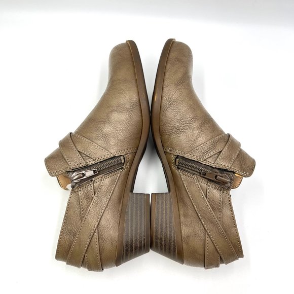 Lifestride Womens Size 7.5 Brown Faux Vegan Leather‎ Ankle Boots Booties Shoes - Picture 8 of 13